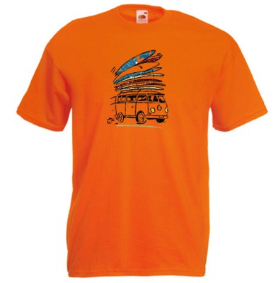 ΠΟΡΤΟΚΑΛΙ t-shirt FRUIT OF THE LOOM με στάμπα BUS